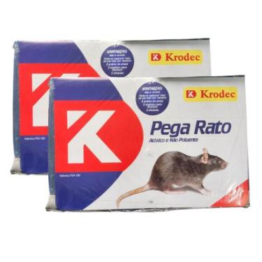 Imagem de Kit 2 Ratoeiras Adesivas Krodec Cola Forte Captura Ratos Camundongos S