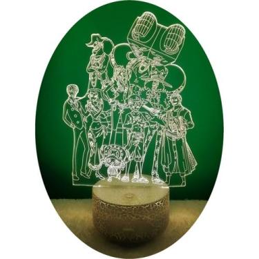 Imagem de Lâmpada 3D Muguiwaras Zoro Luffy Nami Shopper 7 cores LED - Lightbek O
