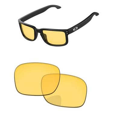 Imagem de PapaViva Lentes de reposição para óculos de sol Oakley Holbrook OO9102 55 mm HD amarelo não polarizado