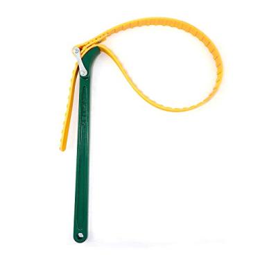 Imagem de QWORK Chave de correia de cinto de 38 cm, chave de filtro de óleo com alça ajustável multiuso com capacidade de 90 cm
