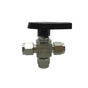 Imagem de Camiseta de aço inoxidável 304 de 3 maneiras, válvula de esfera de desligamento de encaixe de compressão 915 PSI PN 6,4 adequado para tubo O/D de 4 mm WWECCQIJ
