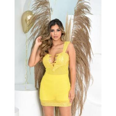 Imagem de Conjunto short lisa - SEGREDO DA MODA, Dourado