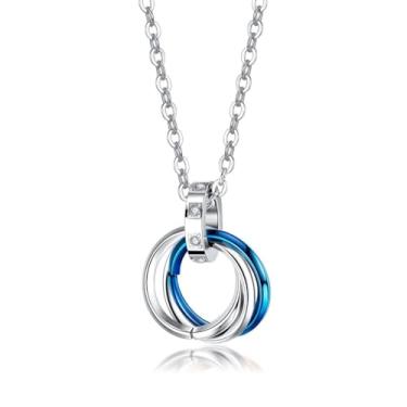 Imagem de Colar masculino hip hop de aço de titânio com três anéis, one size, Aço inoxidável, Sem Pedra Preciosa