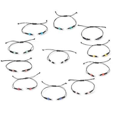 Imagem de Pulseira de fio de nylon ajustável, corda trançada colorida semiacabada com anéis de salto para berloque de conector, faça você mesmo, pulseira de amizade de verão para fazer joias, 8~29.5cm