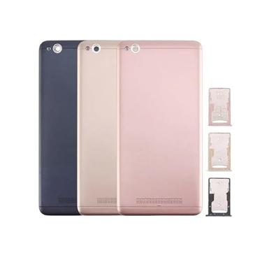 Imagem de SHOWGOOD Capa traseira para XIAOMI Redmi 4A, peça de reposição para porta traseira com botões Power Voluem + vidro de lente (cinza)