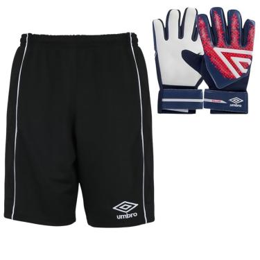 Imagem de Kit Goleiro Umbro Bermuda Shelter + Luva Infantil