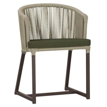 Imagem de Cadeira De Jantar Noronha Alumínio Marrom E13 Trama  Rami