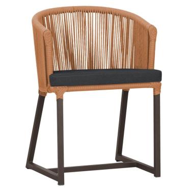 Imagem de Cadeira De Jantar Noronha Alumínio Marrom E11 Trama Original Terra Cota