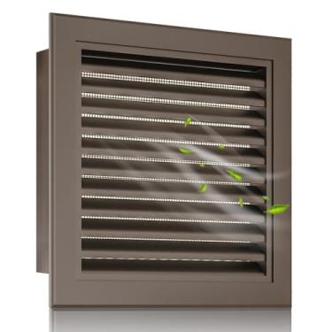 Imagem de Zepoty Ventilação de empena de alumínio de 35,5 x 35,5 cm com tela – Ventilação de parede externa com venezianas para sótãos, galpões e portas – Abertura de ventilação de 30,5 x 30,5 cm – Ótimo para