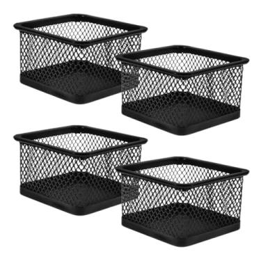 Imagem de Homoyoyo 4 peças de clipe de papel de malha de metal, organizador de canetas quadradas, multiuso, armazenamento de mesa para escritório, estudantes, artigos de papelaria, lanches, acessórios de mesa