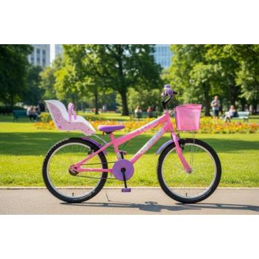 Imagem de bicicleta aro 20 feminina com acessórios e cadeirinha - vtc bikes