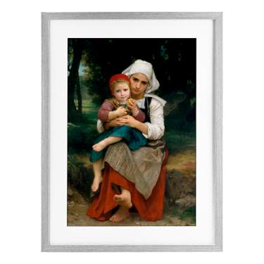 Imagem de Stupell Industries Impressão emoldurada clássica Bouguereau Brother & Sister Birch Under Glass, design por William Adolphe Bouguereau, 20 x 14