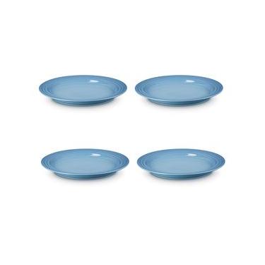 Imagem de Prato Raso 4 Peças 22 cm Azul Chambray Le Creuset