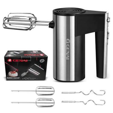 Imagem de Batedor de Ovos Elétrico 200W, 5 Velocidades Ajustáveis, Inclui Acessórios para Bater e Sova Massa, Plugue Redondo, para Confeitaria e Cozinha Doméstica