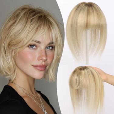 Imagem de EMMOR Topper de cabelo humano real de 25 cm para mulheres - Base de renda suíça atualizada com 3 clipes antiderrapantes, clipe de 11,4 cm x 7,6 cm para queda de cabelo e cobertura natural de queda de