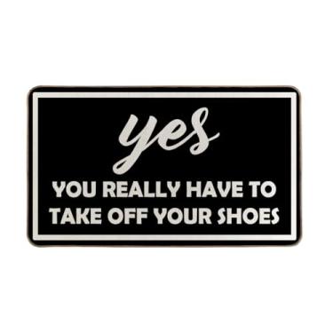 Imagem de RYKEEN Tire seus sapatos tapete de porta 43 x 76 cm (preto)