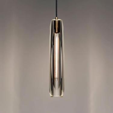 Imagem de Luminária pendente vintage E14 com cúpula transparente em cristal K9, altura ajustável para sala de estar, cozinha, sala de jantar e quarto.