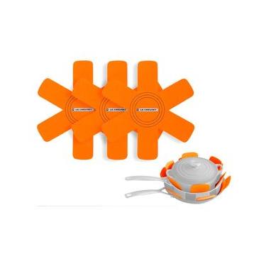 Imagem de Protetor de Panelas 3 Peças Feltro Laranja Le Creuset