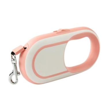 Imagem de Guia Retratil para Cachorros,Material de Nylon，3 Metros de Comprimento，Com Fecho de PressãO，Ideal para Passear Com o Seu Animal de EstimaçãO(ROSA)