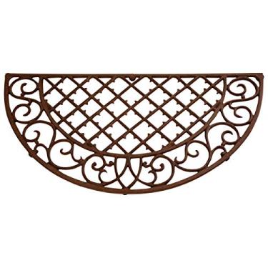 Imagem de Esschert Design Capacho de ferro fundido – meio redondo 66 cm x 33 cm (LH46)