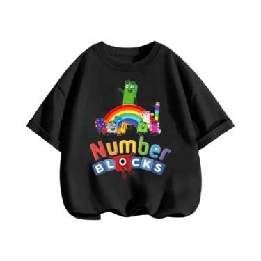 Imagem de Camiseta Infantil Com Estampa De Anime, Verão, Blocos De Construção Di