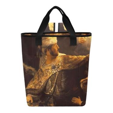 Imagem de Joitme Lancheira térmica Rembrandt Belshassar's Feast Cooler Lancheira térmica 36 latas Mochila térmica macia para viagens