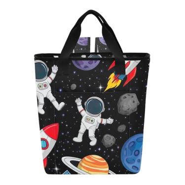 Imagem de Joitme Sacos isolados para viagens, planetas espaciais, astronautas, bolsa térmica, 36 latas à prova de vazamento, bolsa térmica para almoço