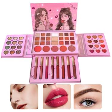 Imagem de Paleta De Sombras - Paleta de Sombras com 50 Cores | Cosméticos Para Meninas | Para Mulheres Uso Diário Viagem Casamento Palco Festa Fantasia Carnaval Concerto Cosplay