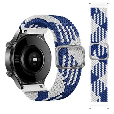 Imagem de GANYUU Pulseiras de pulso Correa trançadas para COROS APEX Pro/APEX 46 42mm Pulseira Smartwatch PACE 2 PACE2 Pulseira Correa (Cor: Azul e Branco, Tamanho: 22mm Universal)