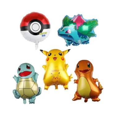 Imagem de Conjunto De Balões De Látex Em Forma De Pikachu Pokémon Vermelho E Pre