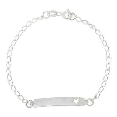 Imagem de Pulseira De Chapinha Infantil Bebê Prata 925 Kl