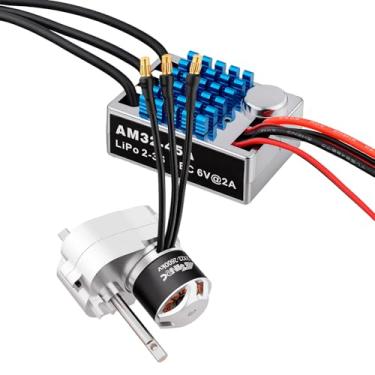 Imagem de NMNRC Transmissão de liga 45A ESC & 2322 2600kv Motor sem escova compatível com 1/12 MN82 MN99S MN168 MN78 Upgrades Parte vermelha