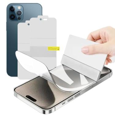 Imagem de Pacote com 2 películas protetoras de tela flexíveis para iPhone 12 Pro Max, filme de hidrogel TPU macio inquebrável para iPhone 12 Pro Max (não é vidro)