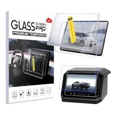 Imagem de Tesheer Protetor de tela de vidro temperado de 18,5 polegadas para Tesla 2024-2027 Cybertruck assento traseiro 9,4 polegadas proteção de tela sensível ao toque para acessórios Cybertruck 2026 (fosco)