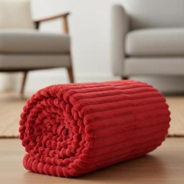 Imagem de Manta Casal Canelada Dupla Face Antialérgico Macia Premium 9 Cores 100