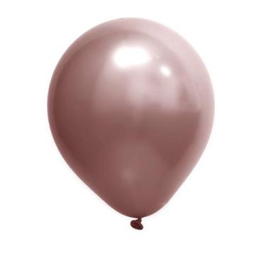 Imagem de Balão Redondo Liso Numero 09 Festa Cromado Diversas Cores - 50 Unidade