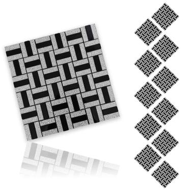 Imagem de Pastilha De Vidro Kit 11 Uni Adesiva Parede Cozinha Box Sala Decorativa Moderna Requintado Reforma Aplicacao Facil