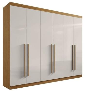 Imagem de Guarda Roupa Casal Da Vinci Plus 6 Portas de Bater 6 Gavetas 100% MDF cinamomo-off White Móveis D'Doro
