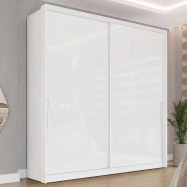 Imagem de Guarda Roupa Casal Porto 2 Portas de Correr 2 Gavetas MDF-MDP Porto Branco Politorno