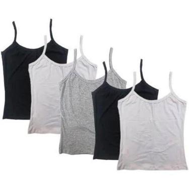 Imagem de Kit com 5 Regatas Básicas Feminina Lisa Colors-Feminino