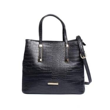 Imagem de Bolsa Feminina Via Marte Tote Croco Média Marrom-Feminino