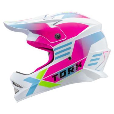 Imagem de Capacete Motocross Infantil Pro Tork Fast Next Brilhante Segurança Con