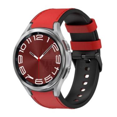 Imagem de Pulseira Couro Artificial /Silicone Para Watch6 Classic 43mm - Genéric