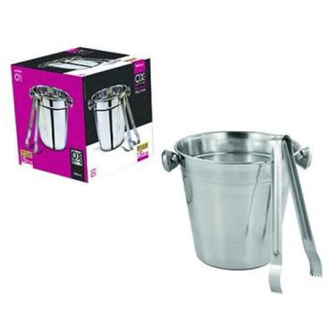 Imagem de Balde de gelo Inox Redondo com alças e pegador 1,5l  - WELLMIX