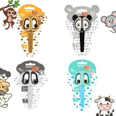 Imagem de Kit 04 Tesoura Escolar Pets 13cm - Leo&Leo