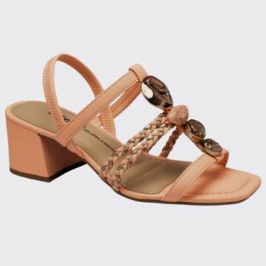 Imagem de Sandália Feminina Tira Bottons Salto Bloco Dakota Y8211, Lirio, 35