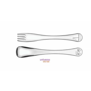 Imagem de Jogo de Talheres Infantil Tramontina Le Petit em Aço Inox Meninos Acabamento Brilho Aço Inox