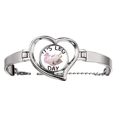 Imagem de N/A N/A Pulseira moderna Art Deco Chicken Leg Day pulseira coração joia fio bracelete, medium, metal