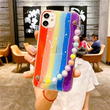 Imagem de Pulseira de pulseira cor de contas macias fashion para Samsung A50 A551 A70 A20 A30S A12 Nota 20 S9 S10 S20 FE, Roxo, Para S10