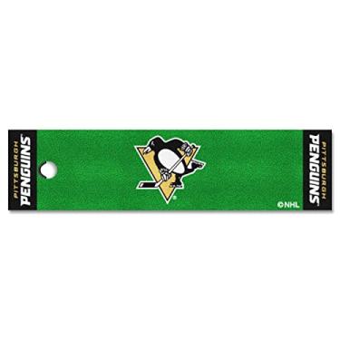Imagem de FANMATS NHL Pittsburgh Penguins Nylon Face Putting Green Mat Team Color, 45,72 x 182,88 cm